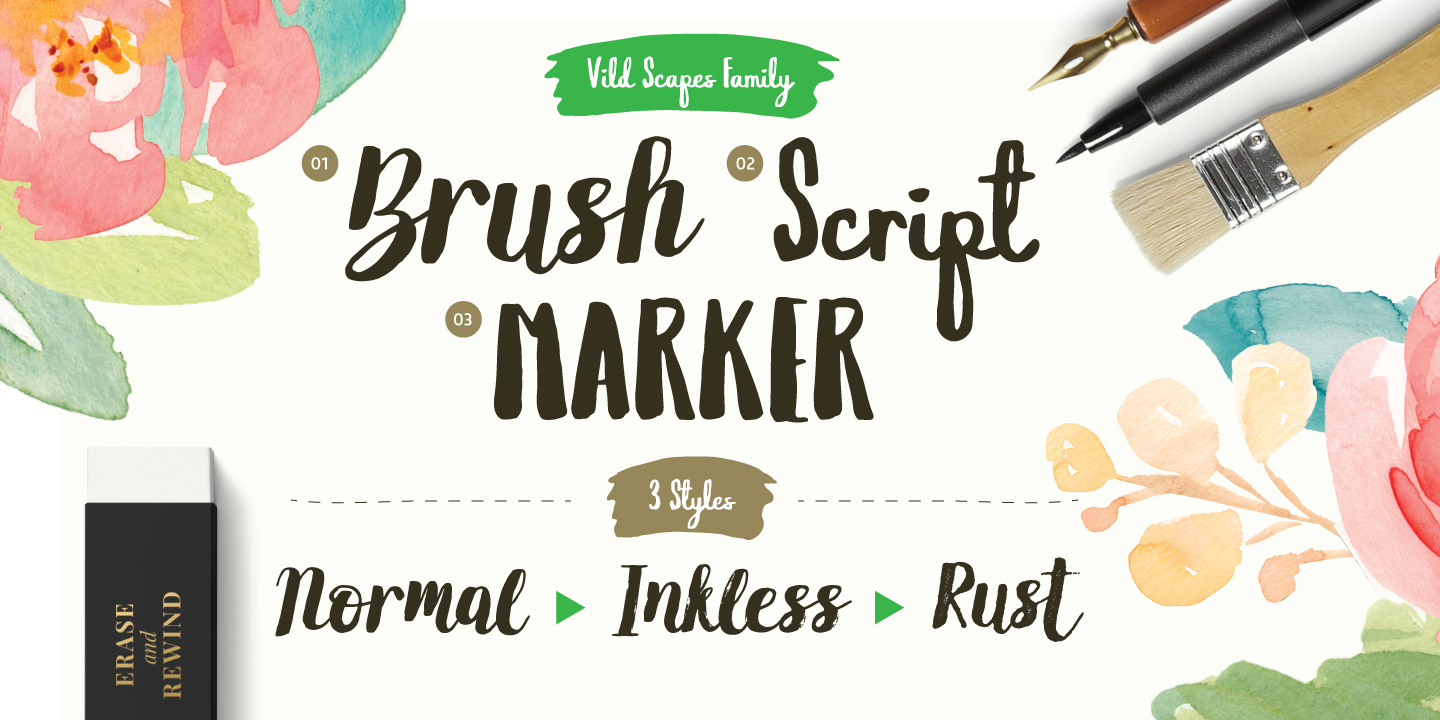 Vild Scapes Brush Rush Font preview